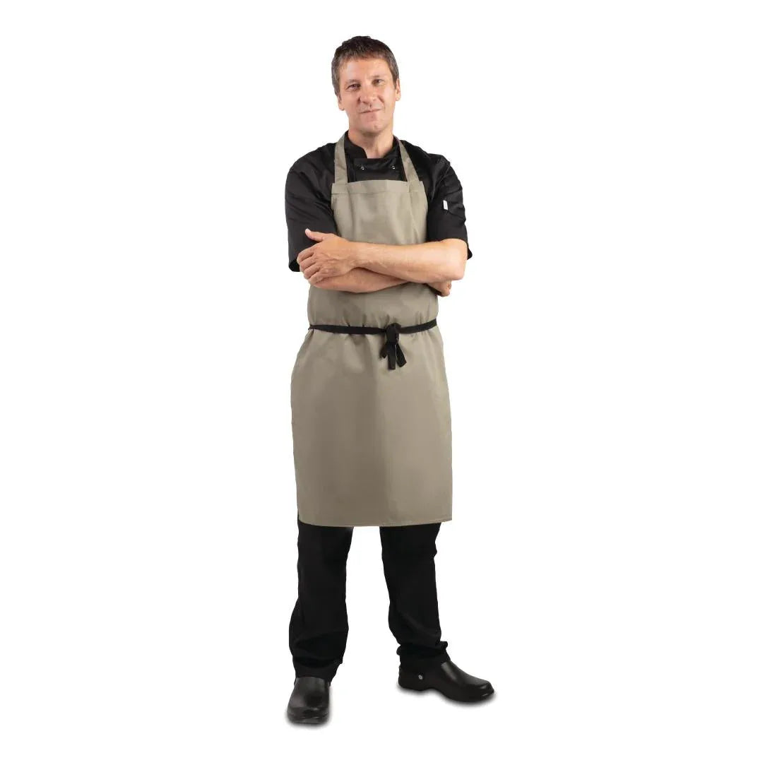 B427 Whites Polycotton Bib Apron Olive - JD Catering Equipment Solutions Ltd
