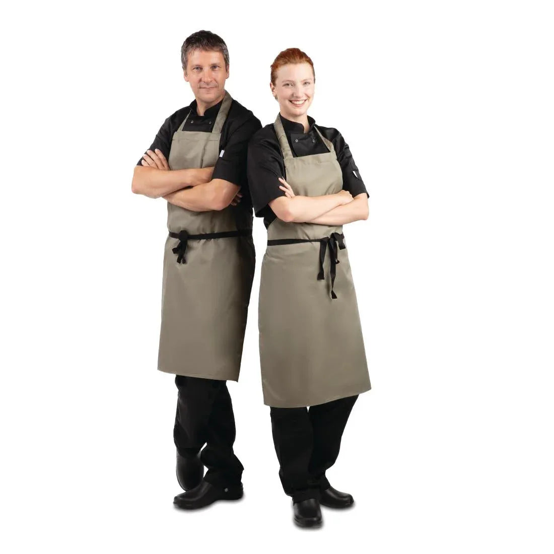 B427 Whites Polycotton Bib Apron Olive - JD Catering Equipment Solutions Ltd