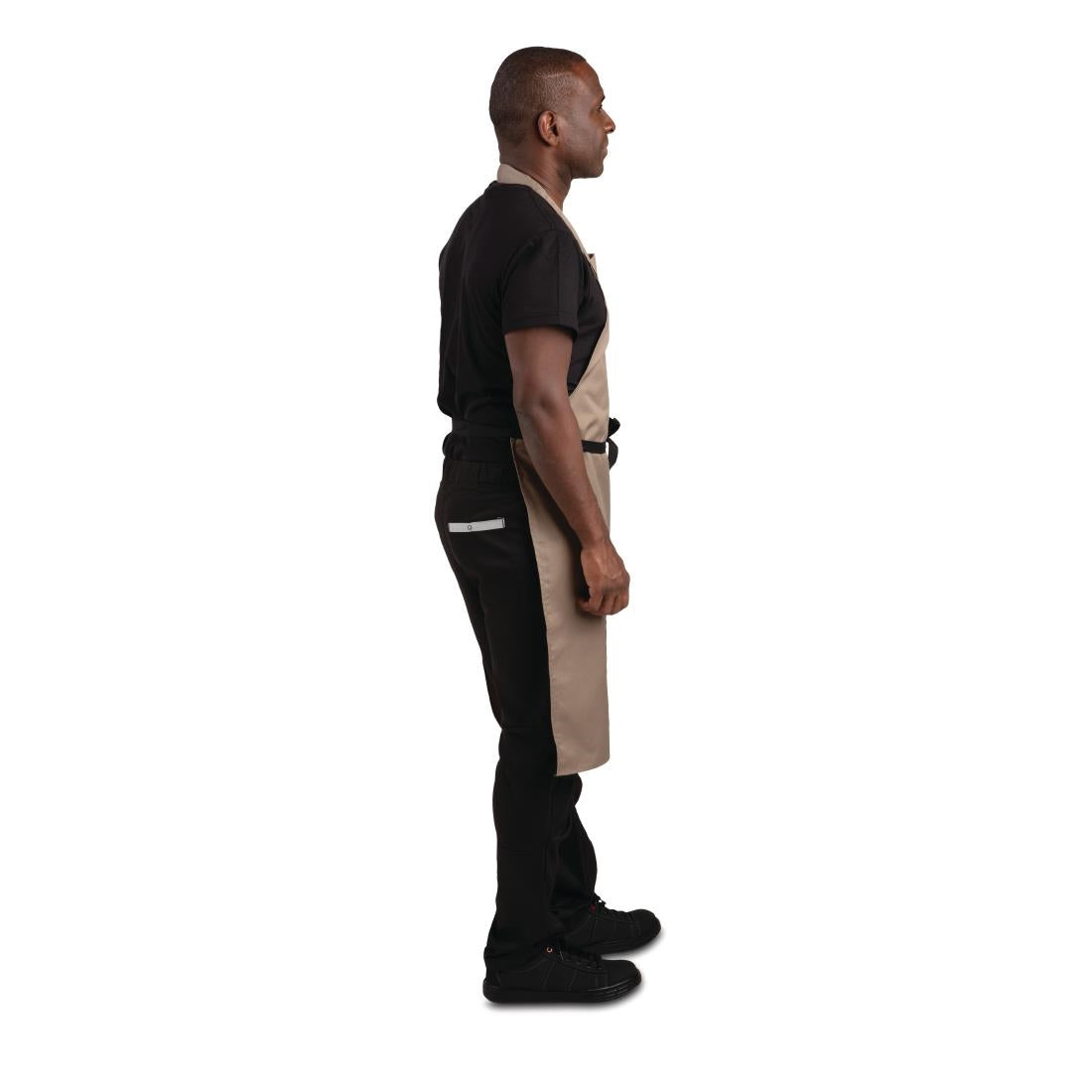 B429 Whites Polycotton Bib Apron Tan JD Catering Equipment Solutions Ltd