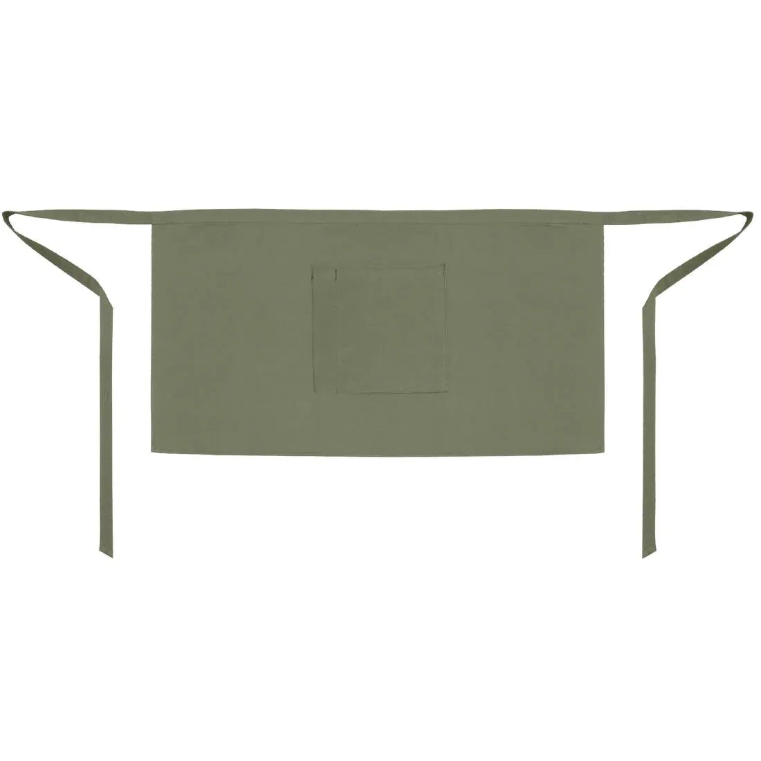 B431 Whites Short Bistro Apron Olive - JD Catering Equipment Solutions Ltd