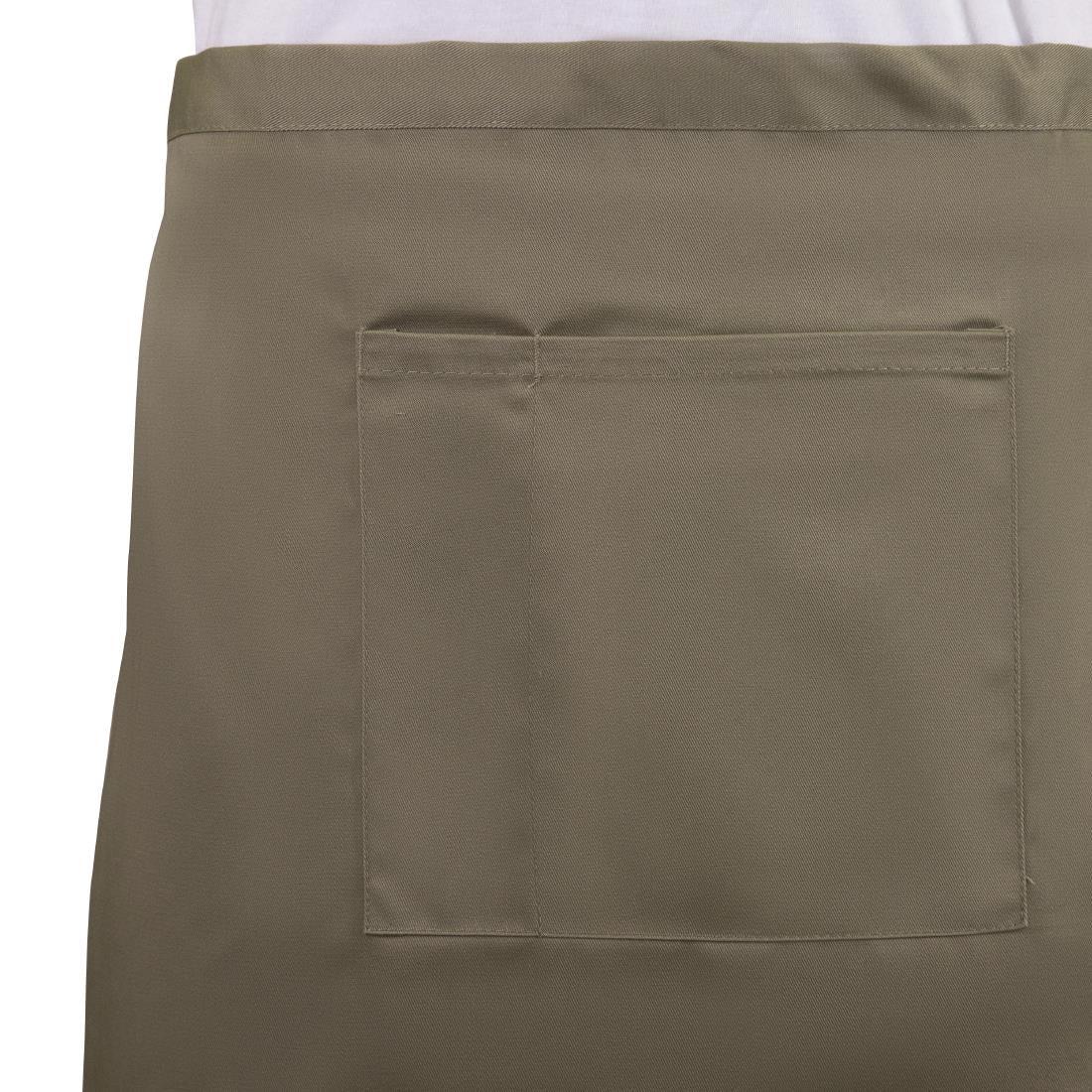 B432 Whites Short Bistro Apron Tan - JD Catering Equipment Solutions Ltd