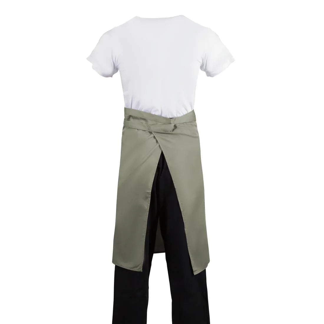 B434 Whites Regular Bistro Apron Olive - JD Catering Equipment Solutions Ltd