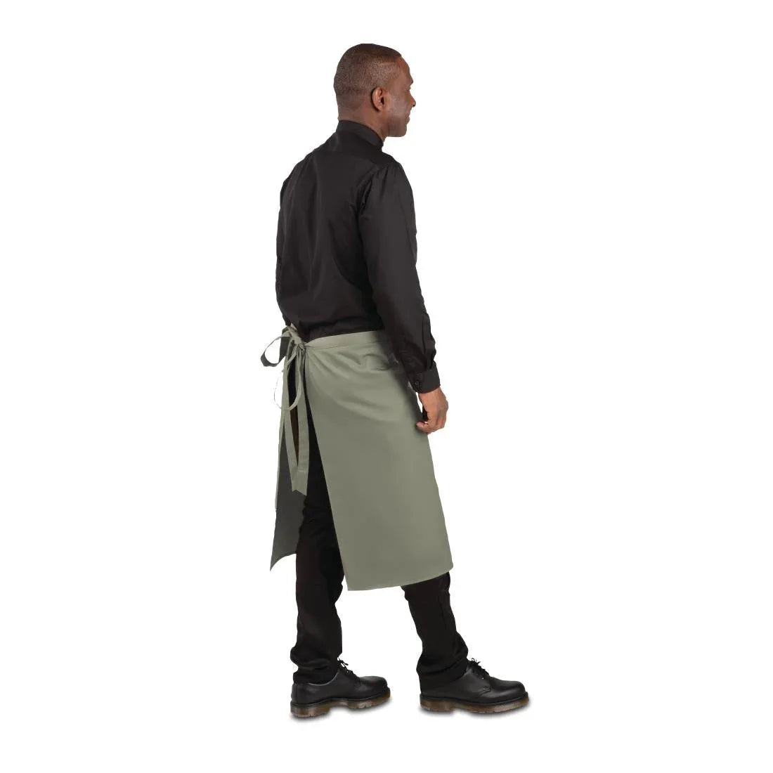 B434 Whites Regular Bistro Apron Olive - JD Catering Equipment Solutions Ltd