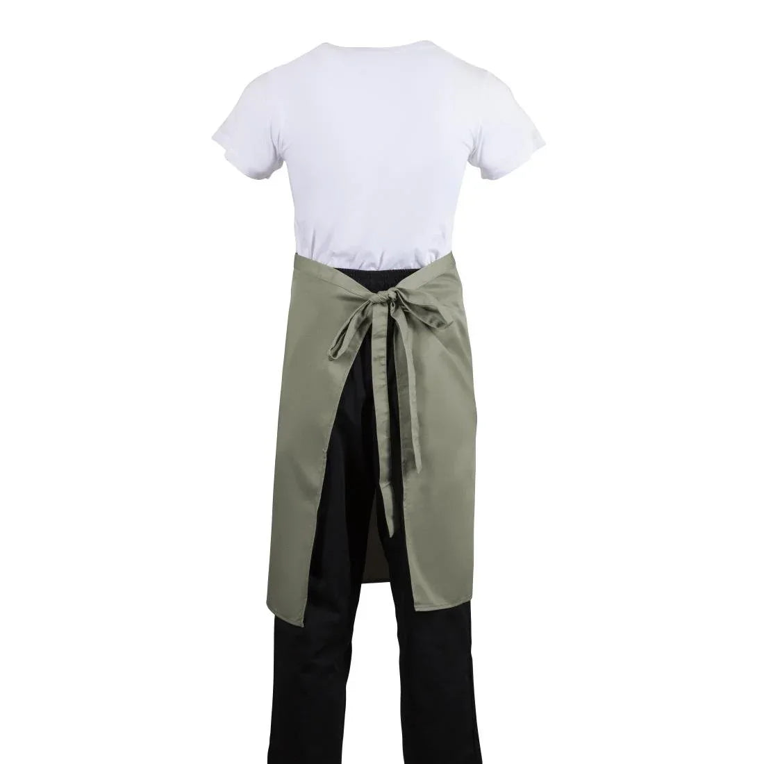 B434 Whites Regular Bistro Apron Olive - JD Catering Equipment Solutions Ltd