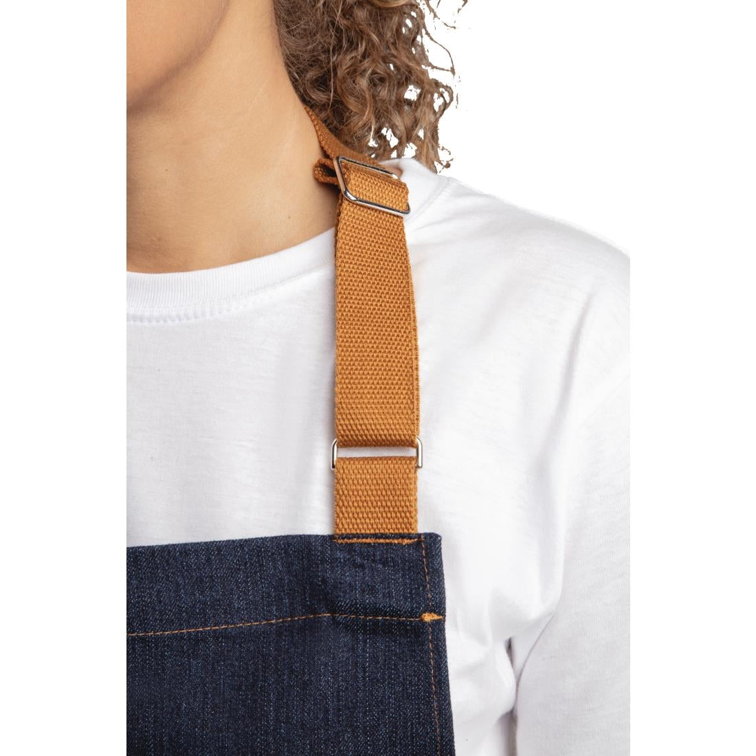 B980 Southside Bistro Apron Denim Blue Tan Ties JD Catering Equipment Solutions Ltd