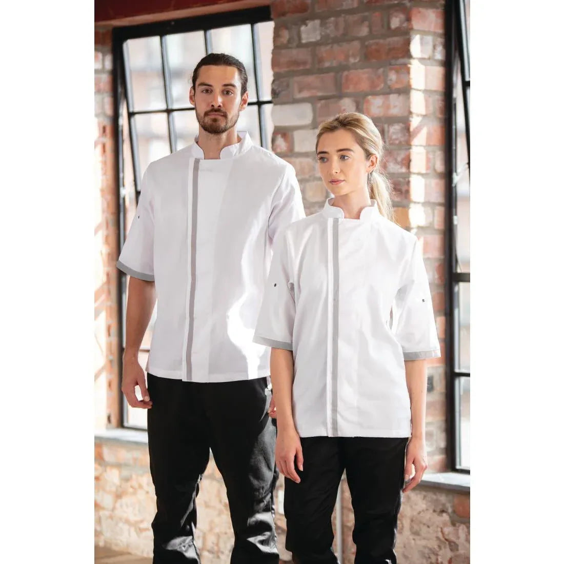 B998-M Southside Unisex Chefs Jacket Short Sleeve White M - JD Catering Equipment Solutions Ltd