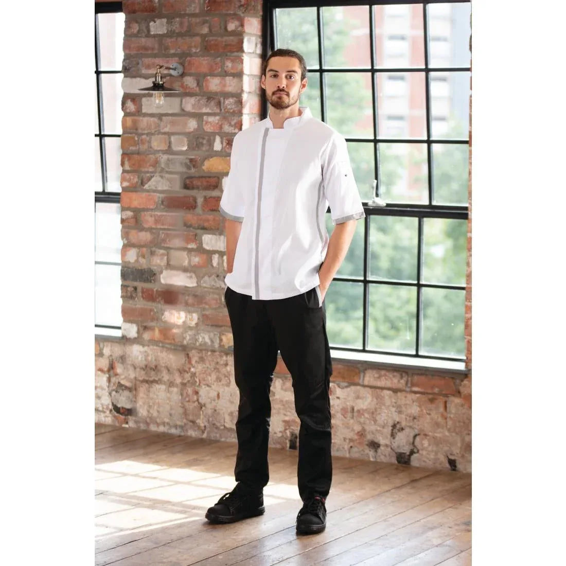 B998-M Southside Unisex Chefs Jacket Short Sleeve White M - JD Catering Equipment Solutions Ltd