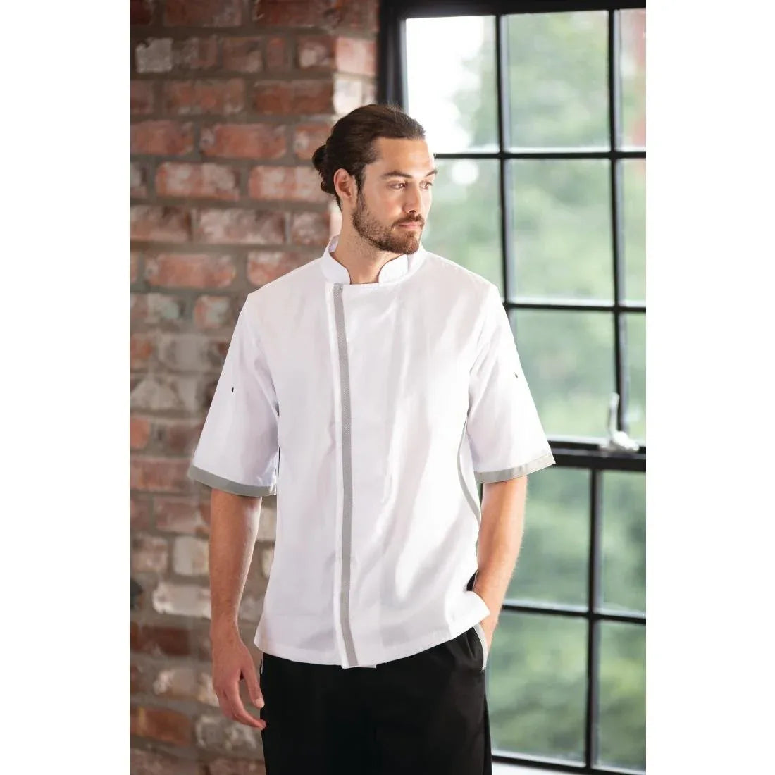 B998-S Southside Unisex Chefs Jacket Short Sleeve White S - JD Catering Equipment Solutions Ltd