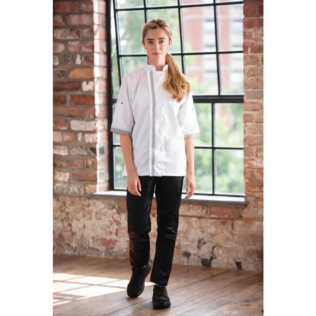 B998-XXL Southside Unisex Chefs Jacket Short Sleeve White 2XL JD Catering Equipment Solutions Ltd