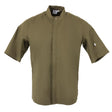BA001-S Southside Band Collar Chef Jacket Khaki Size S JD Catering Equipment Solutions Ltd