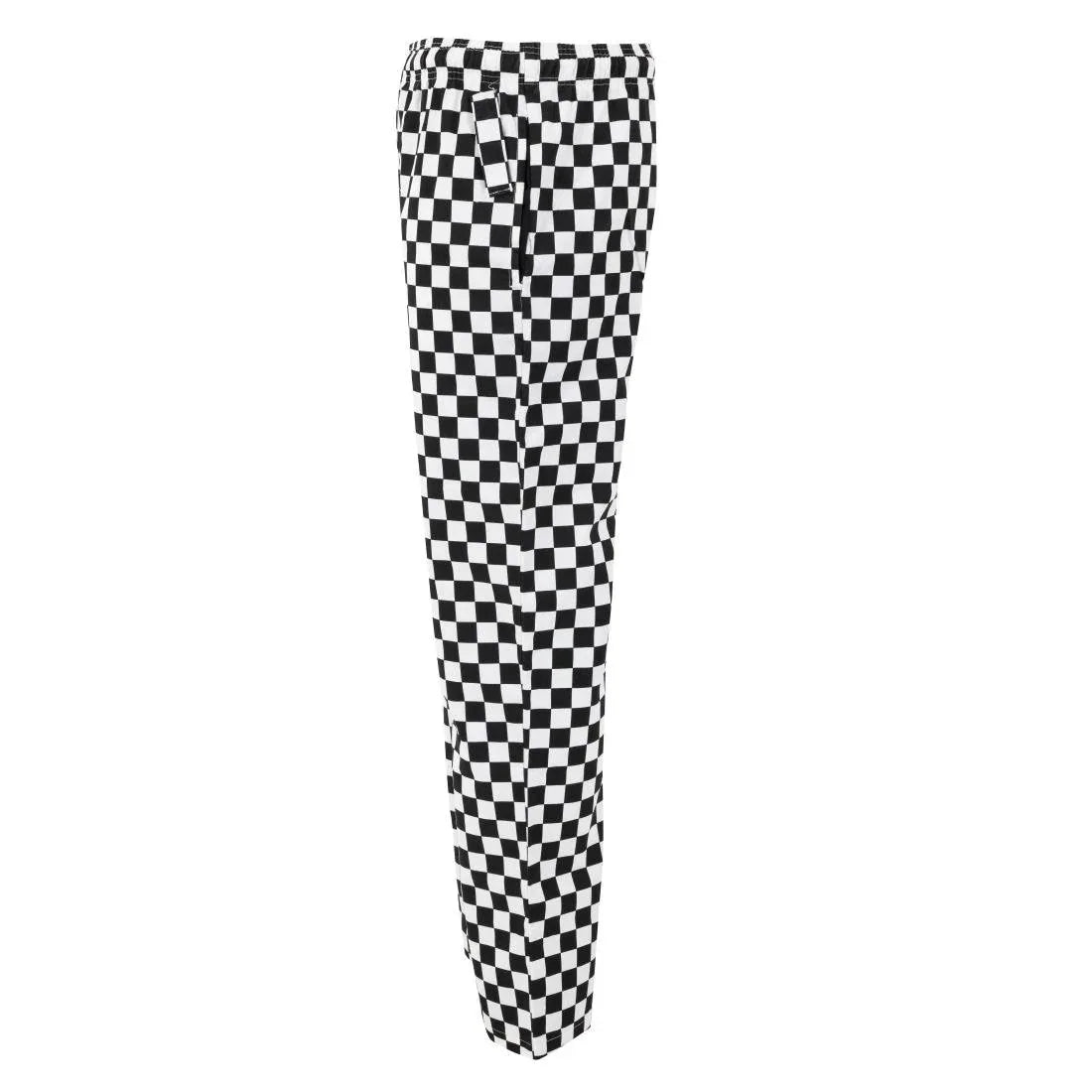 BA002-L Whites Unisex Vegas Trousers Big Black & White Check Size L - JD Catering Equipment Solutions Ltd