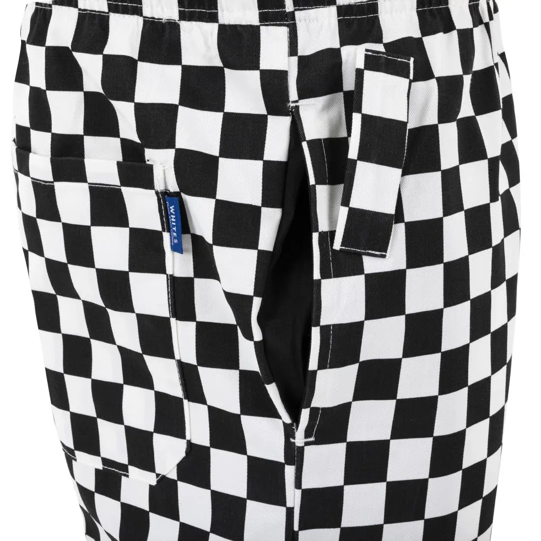 BA002-L Whites Unisex Vegas Trousers Big Black & White Check Size L - JD Catering Equipment Solutions Ltd