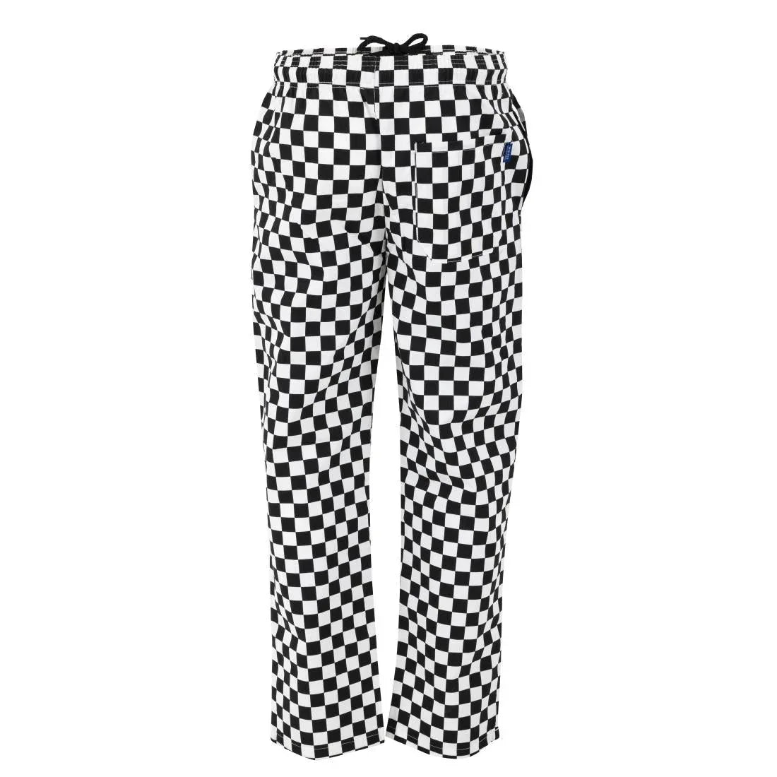 BA002-L Whites Unisex Vegas Trousers Big Black & White Check Size L - JD Catering Equipment Solutions Ltd