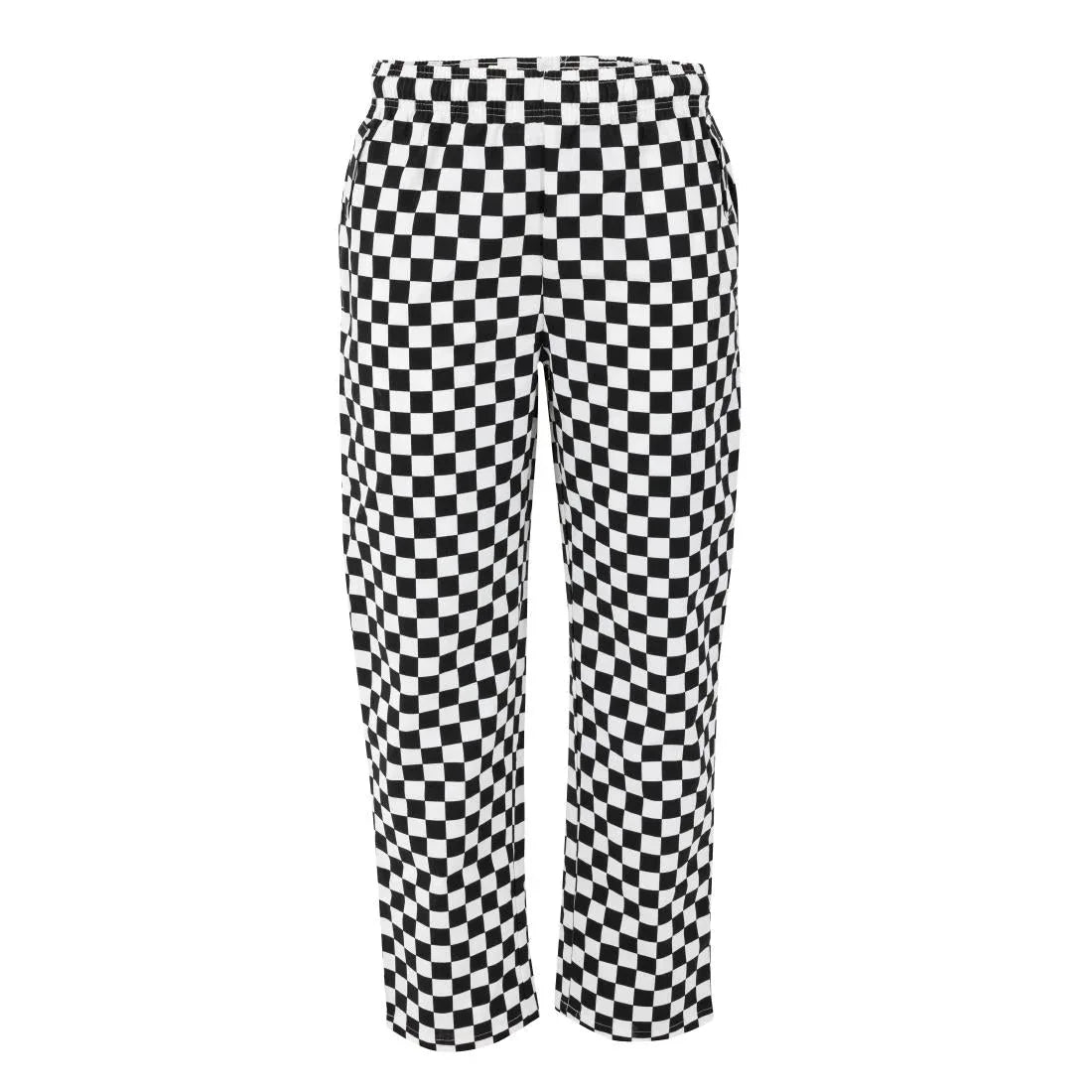 BA002-M Whites Unisex Vegas Trousers Big Black & White Check Size M - JD Catering Equipment Solutions Ltd