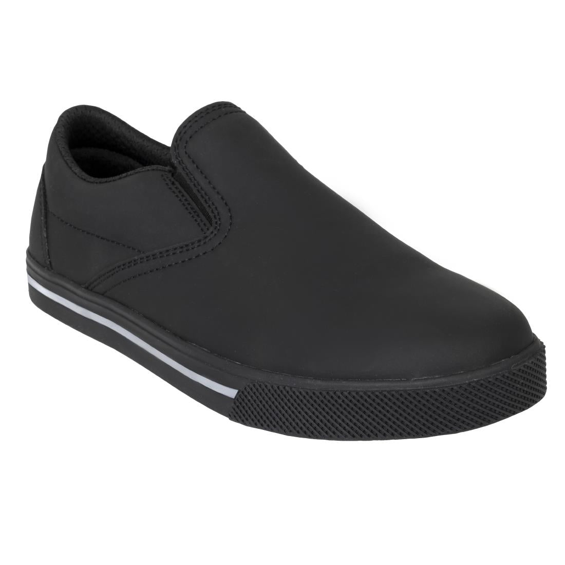 BA062-39 Slipbuster Recycled Microfibre Slip-on Shoe Matte Black 39 JD Catering Equipment Solutions Ltd