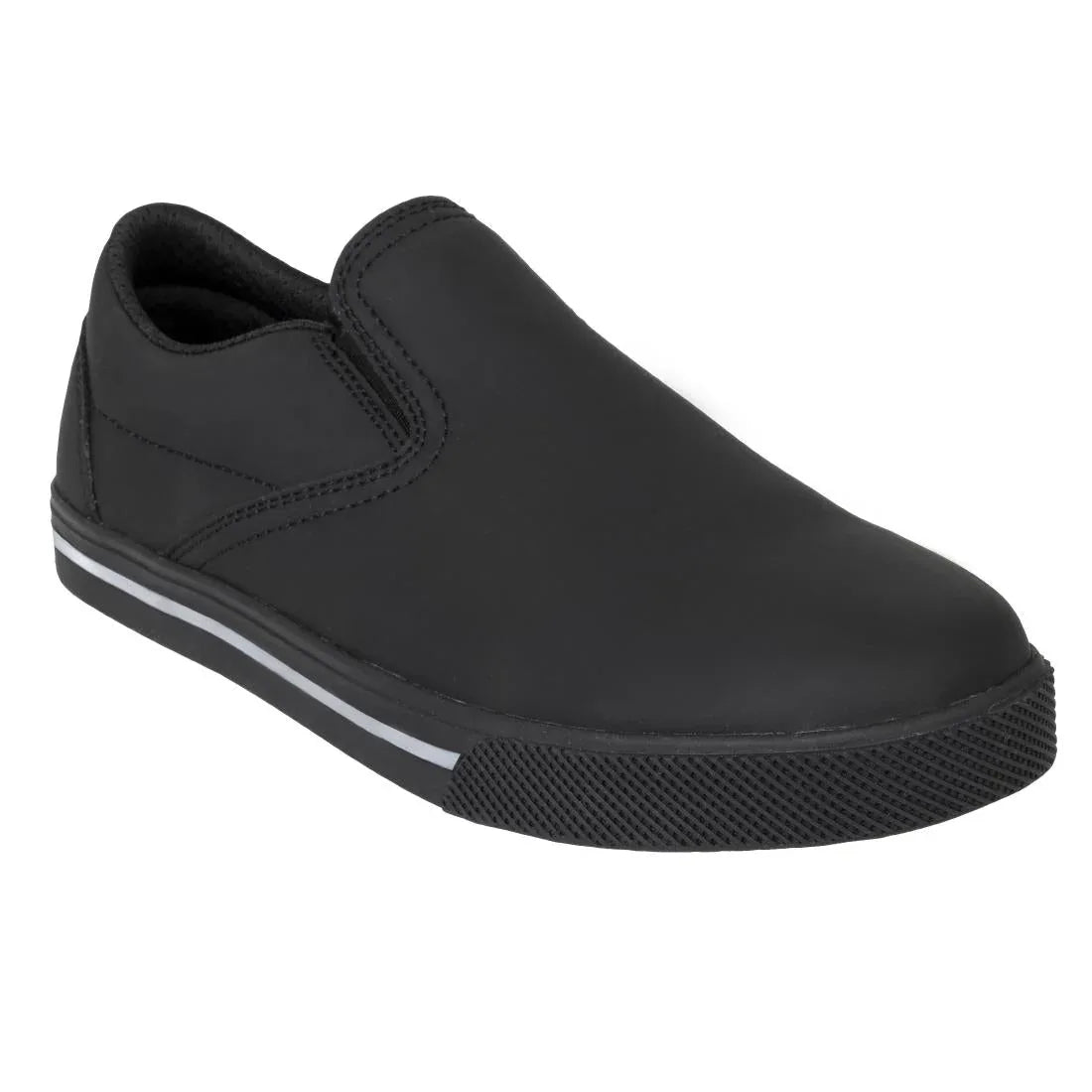 BA062-42 Slipbuster Recycled Microfibre Slip-on Shoe Matte Black 42 - JD Catering Equipment Solutions Ltd