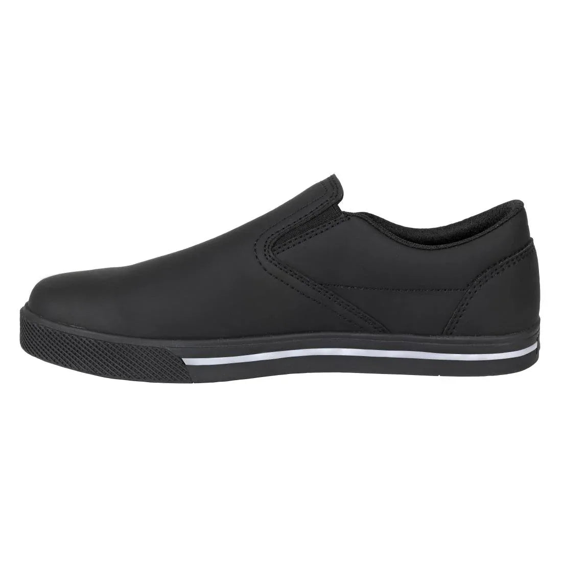 BA062-42 Slipbuster Recycled Microfibre Slip-on Shoe Matte Black 42 - JD Catering Equipment Solutions Ltd
