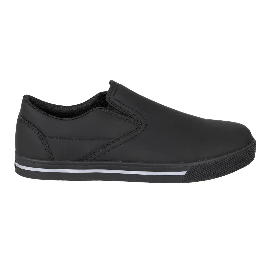 BA062-42 Slipbuster Recycled Microfibre Slip-on Shoe Matte Black 42 - JD Catering Equipment Solutions Ltd