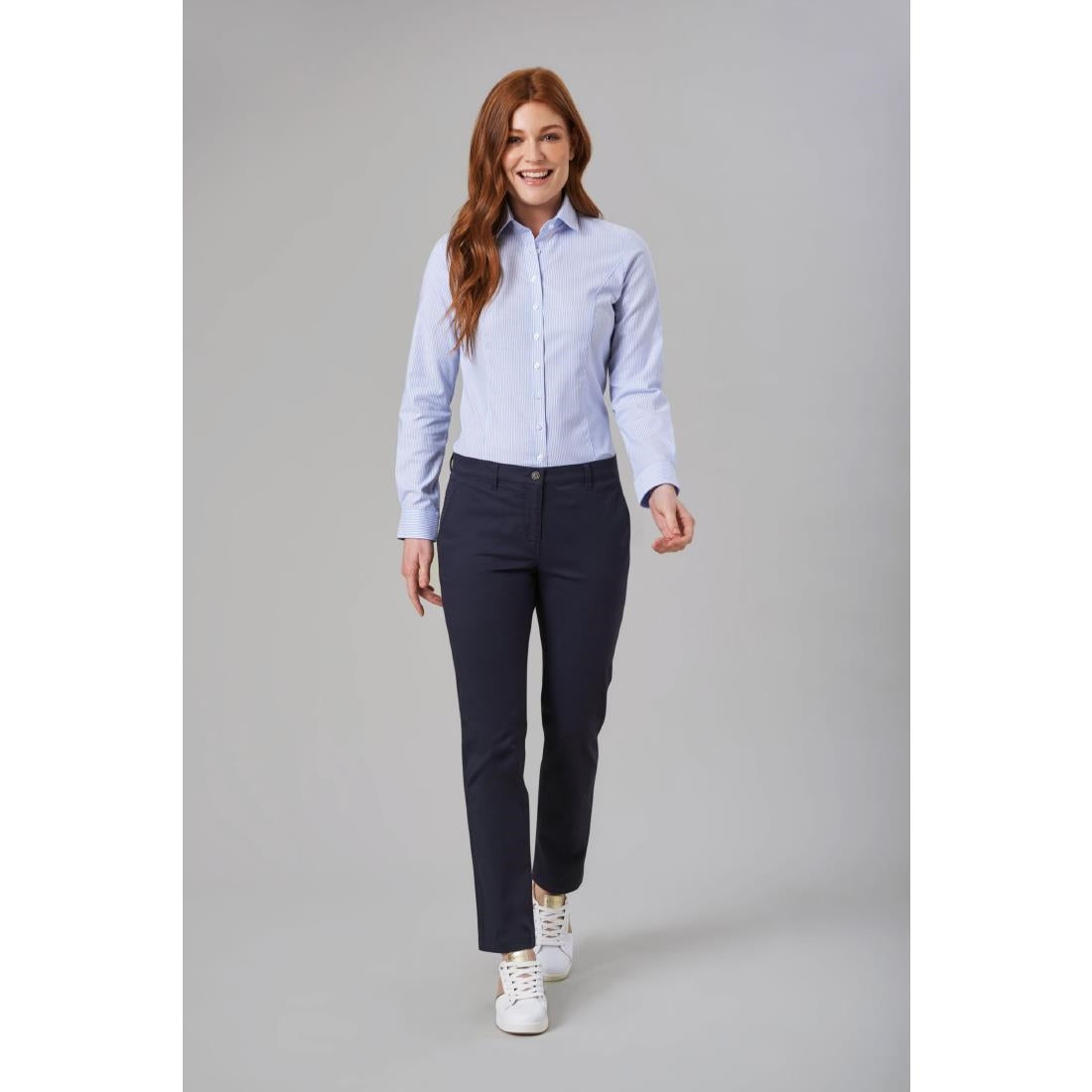 BA082-10 Brook Taverner Womens Houston Slim Leg Chinos Navy Size 10 JD Catering Equipment Solutions Ltd