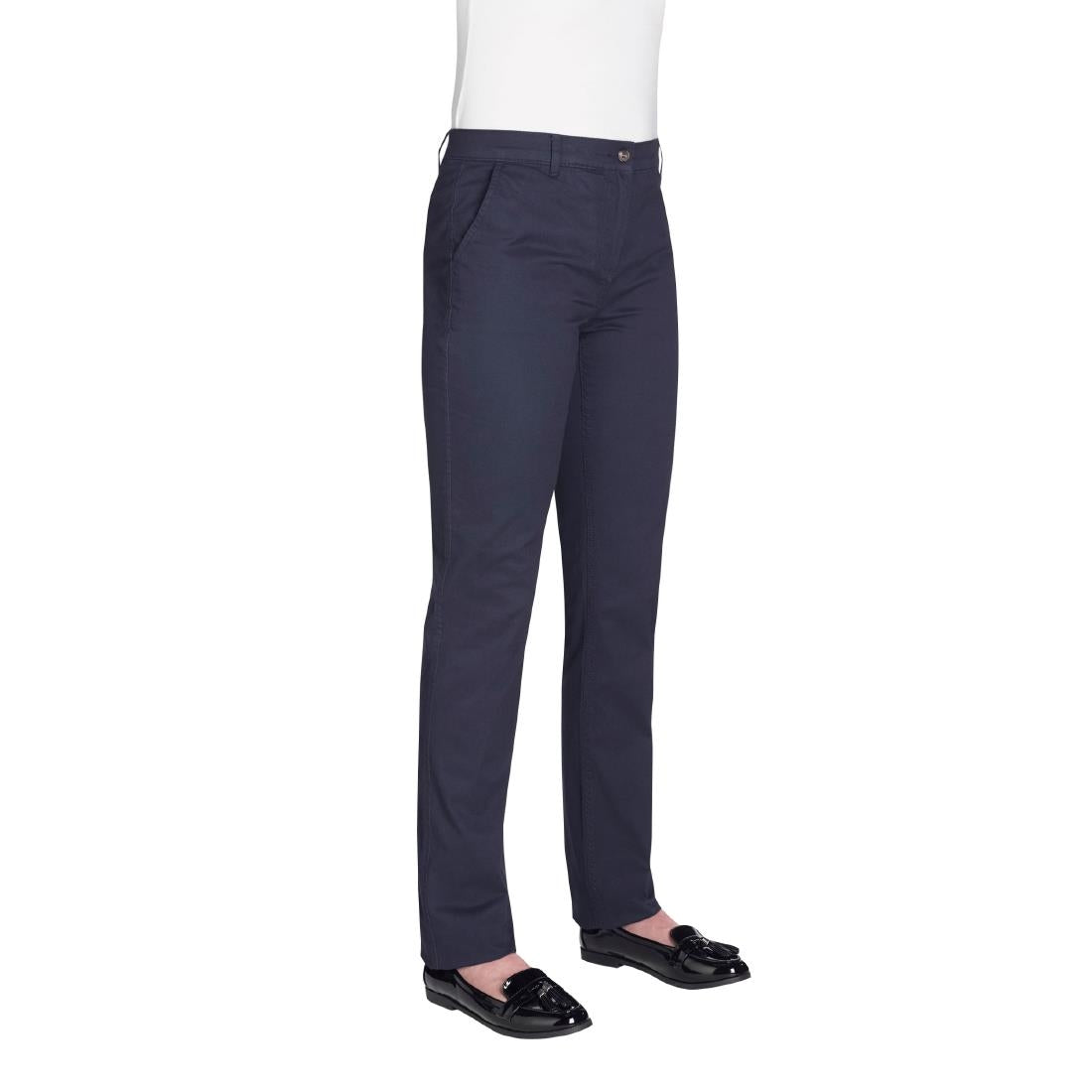 BA082-12 Brook Taverner Womens Houston Slim Leg Chinos Navy Size 12 JD Catering Equipment Solutions Ltd