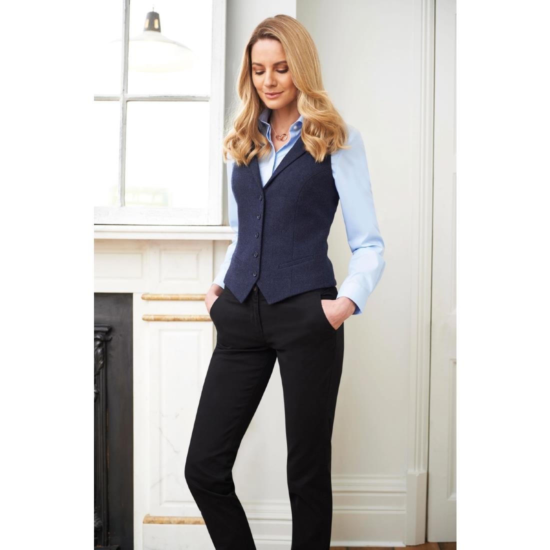 BA083-16 Brook Taverner Womens Houston Slim Leg Chinos Black Size 16 JD Catering Equipment Solutions Ltd