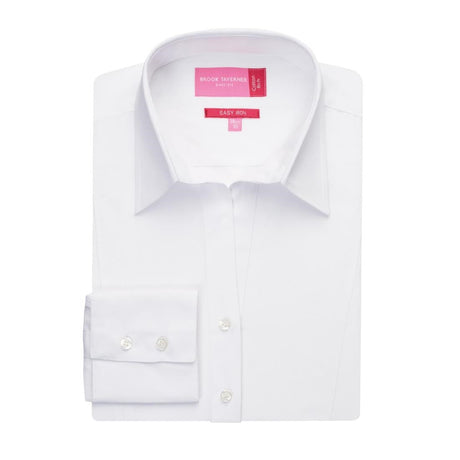 BA085-8 Brook Taverner Ladies Palena Long Sleeve Shirt White Size 8 JD Catering Equipment Solutions Ltd