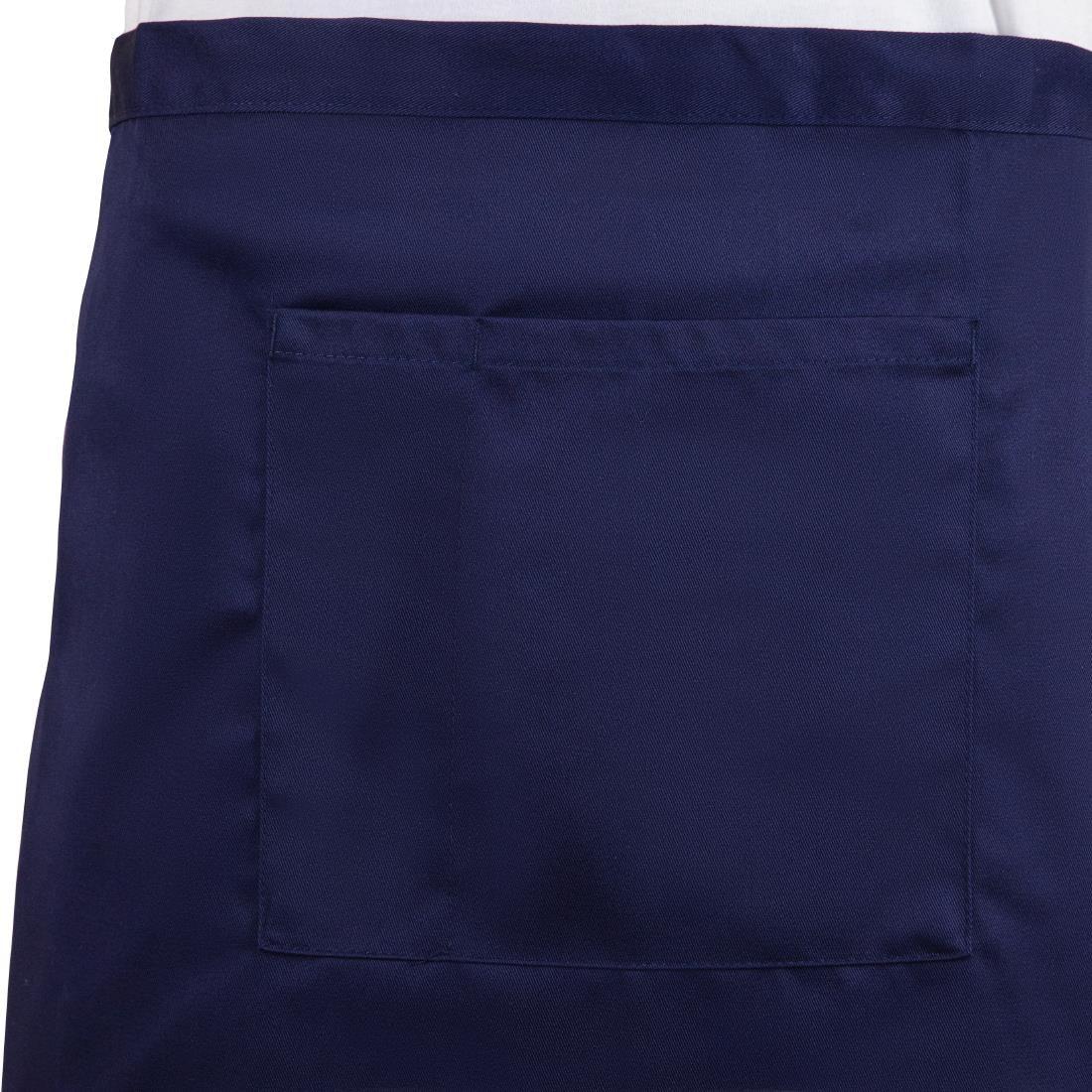 BB179 Whites Short Bistro Apron Navy Blue - JD Catering Equipment Solutions Ltd