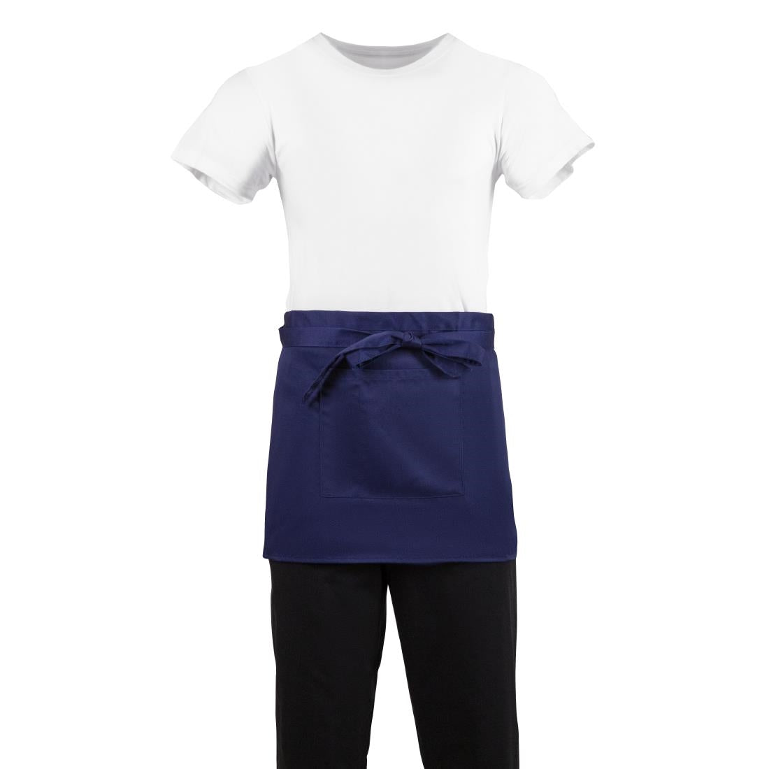 BB179 Whites Short Bistro Apron Navy Blue JD Catering Equipment Solutions Ltd