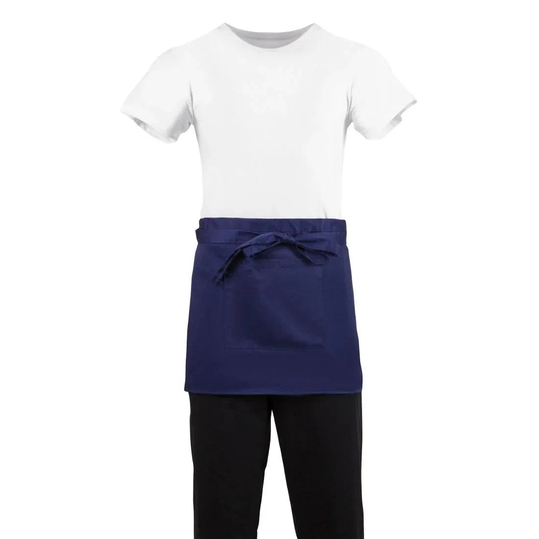 BB179 Whites Short Bistro Apron Navy Blue - JD Catering Equipment Solutions Ltd