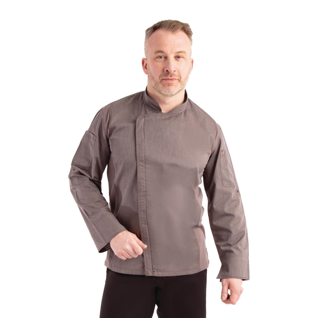 BB263-XS Chef Works Hartford Lightweight L/S Zipper Coat Graphite Size XS JD Catering Equipment Solutions Ltd