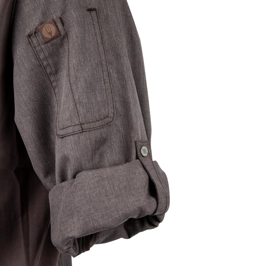 BB263-XS Chef Works Hartford Lightweight L/S Zipper Coat Graphite Size XS JD Catering Equipment Solutions Ltd