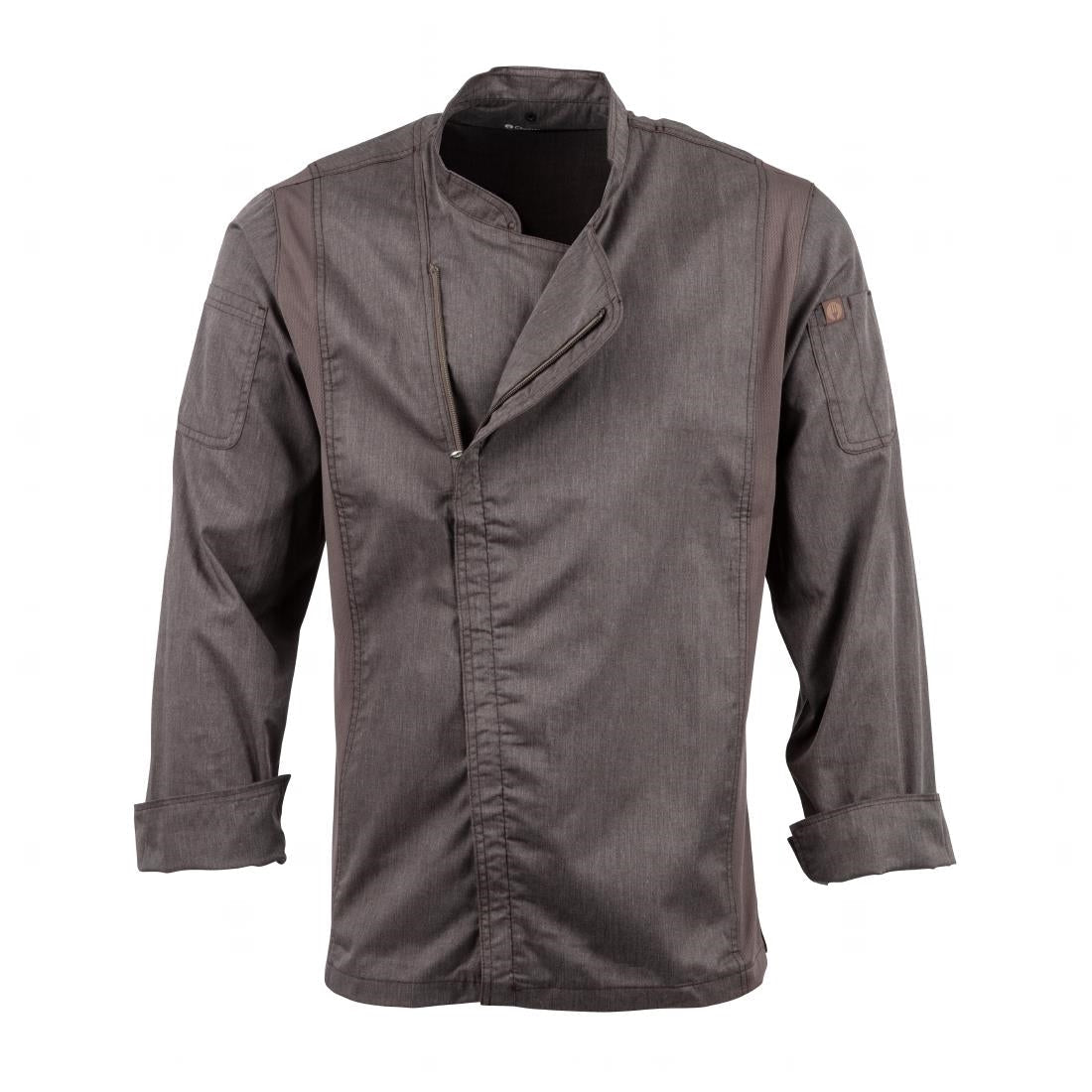 BB263-XS Chef Works Hartford Lightweight L/S Zipper Coat Graphite Size XS JD Catering Equipment Solutions Ltd