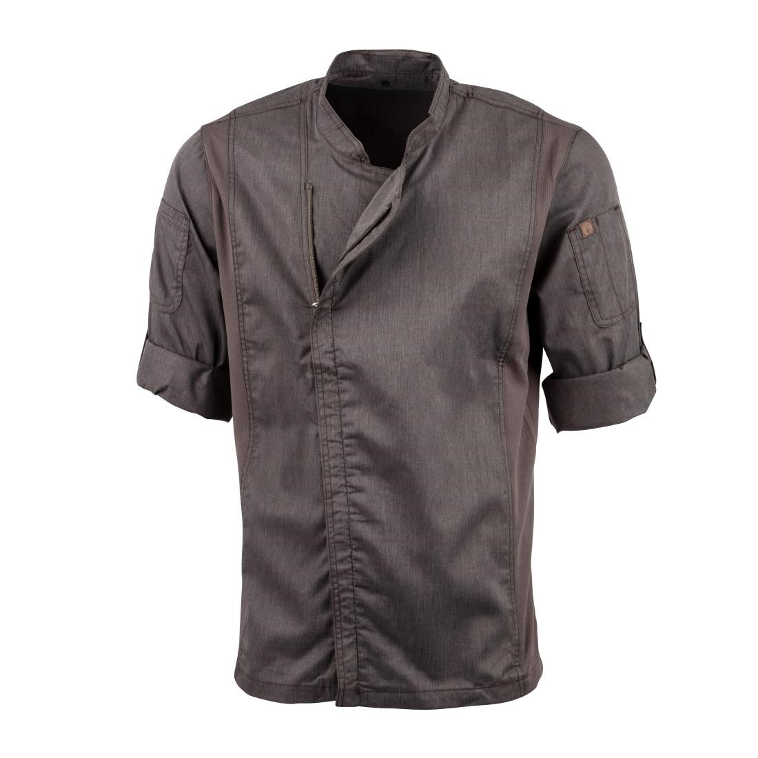 BB263-XS Chef Works Hartford Lightweight L/S Zipper Coat Graphite Size XS JD Catering Equipment Solutions Ltd
