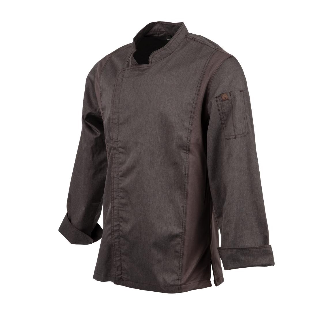 BB263-XS Chef Works Hartford Lightweight L/S Zipper Coat Graphite Size XS JD Catering Equipment Solutions Ltd