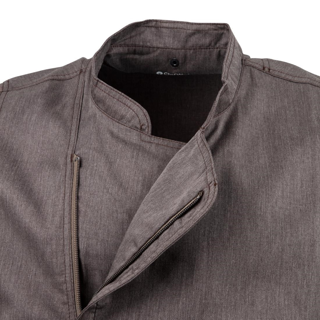 BB263-XS Chef Works Hartford Lightweight L/S Zipper Coat Graphite Size XS JD Catering Equipment Solutions Ltd