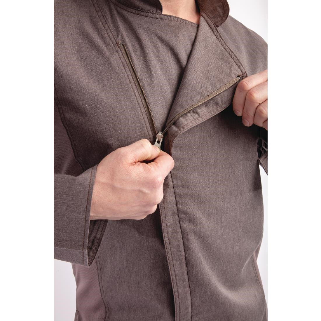 BB263-XS Chef Works Hartford Lightweight L/S Zipper Coat Graphite Size XS JD Catering Equipment Solutions Ltd