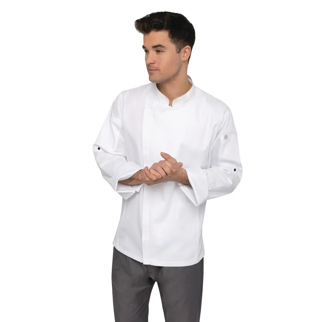 BB264-M Chef Works Unisex Hartford Lightweight Chef Jacket White Size M - JD Catering Equipment Solutions Ltd