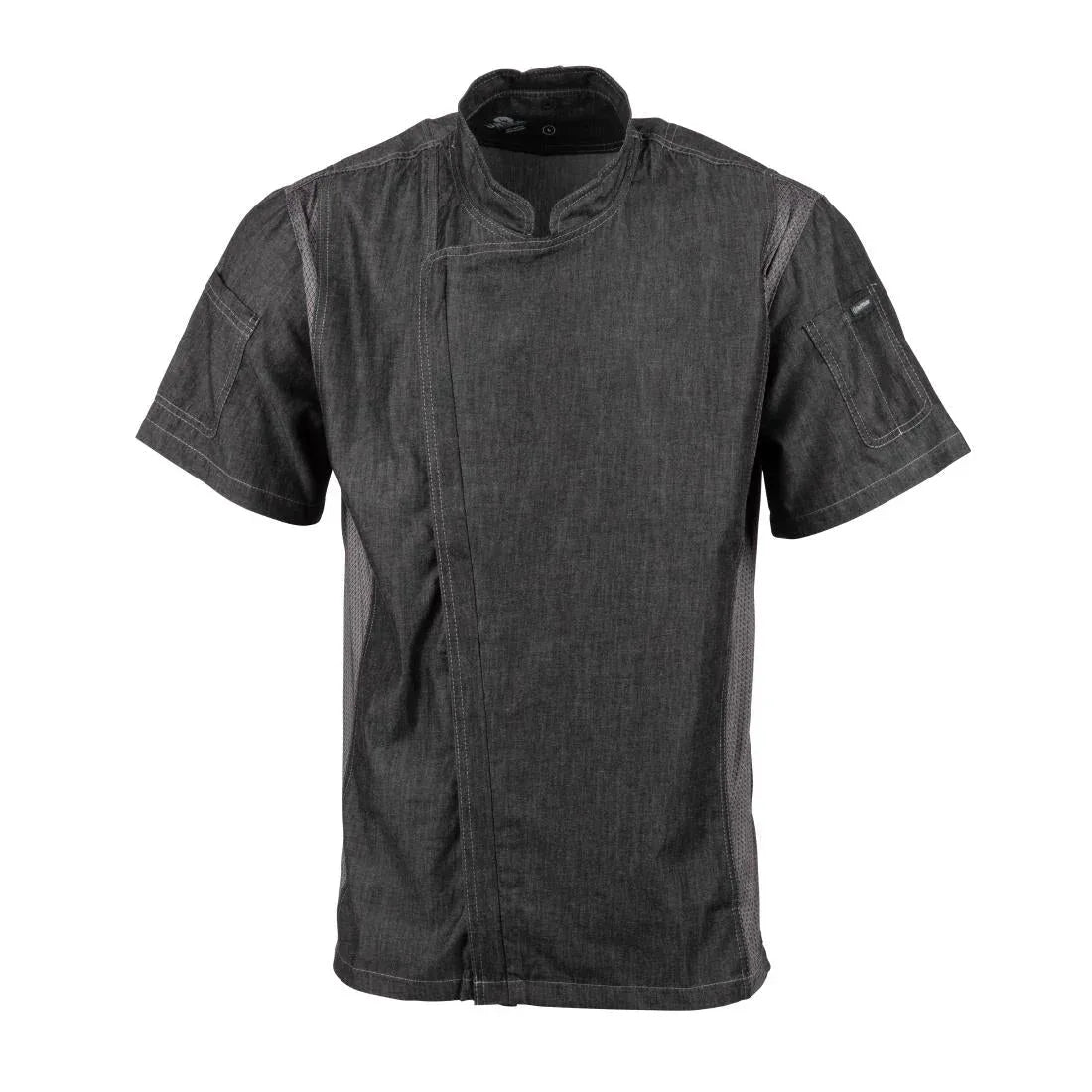 BB270-XL Chef Works Urban Delancey Short Sleeve Denim Chefs Jacket Size XL - JD Catering Equipment Solutions Ltd