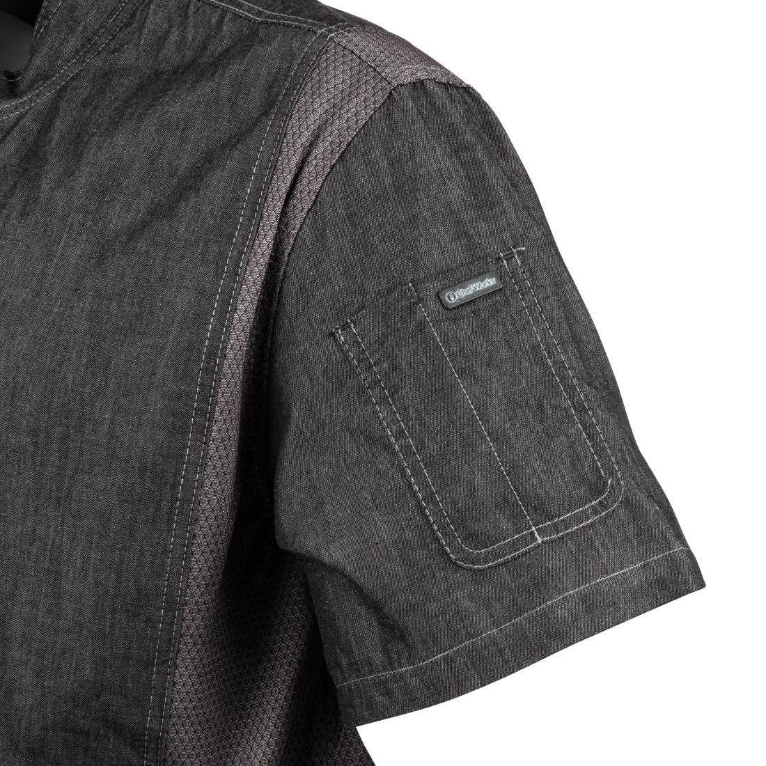 BB270-XL Chef Works Urban Delancey Short Sleeve Denim Chefs Jacket Size XL - JD Catering Equipment Solutions Ltd