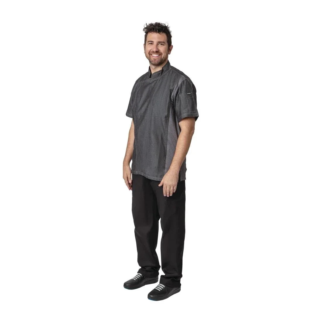 BB270-XL Chef Works Urban Delancey Short Sleeve Denim Chefs Jacket Size XL - JD Catering Equipment Solutions Ltd
