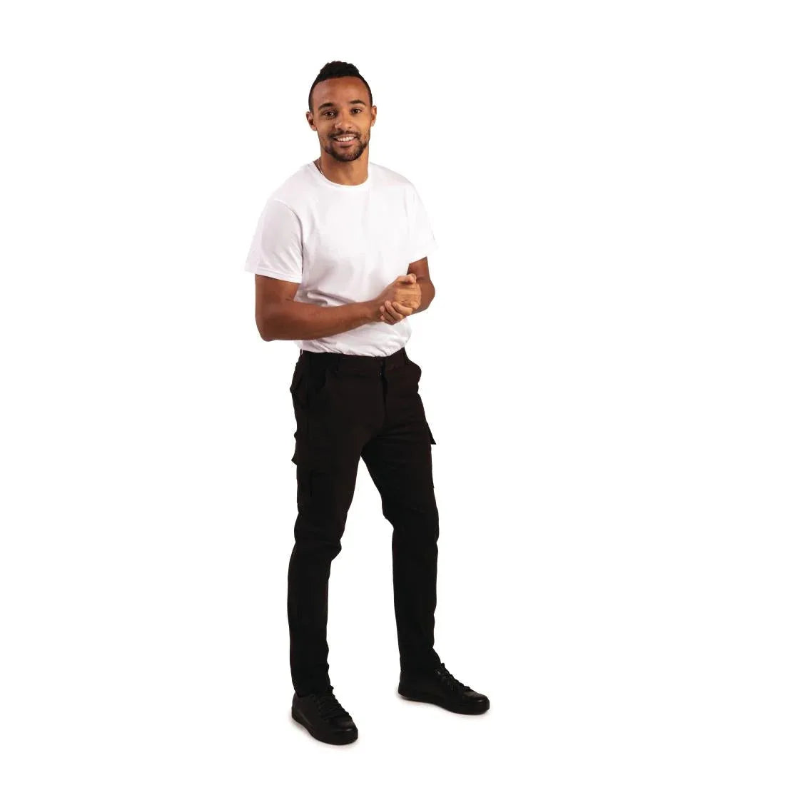 BB463 Stretch Slim Combat Trousers Black - JD Catering Equipment Solutions Ltd