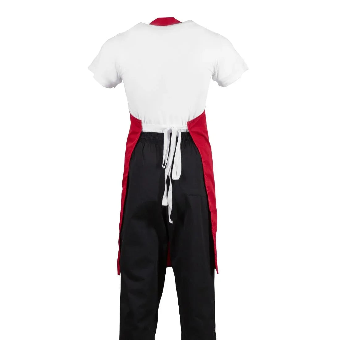 BB466 Whites Bib Apron Red - JD Catering Equipment Solutions Ltd