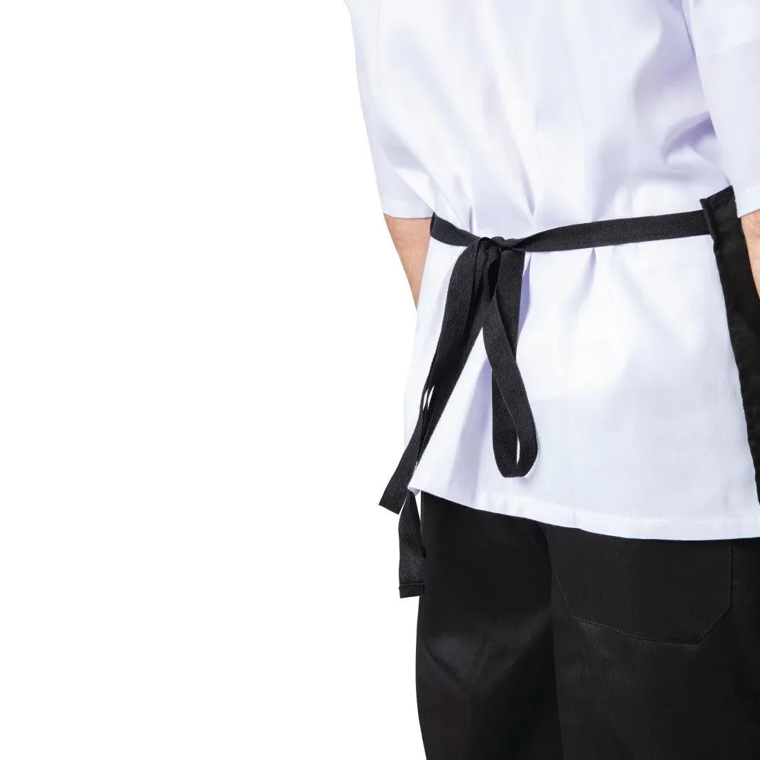 BB475 Nisbets Essentials Bib Aprons Polycotton Black (Pack of 2) - JD Catering Equipment Solutions Ltd