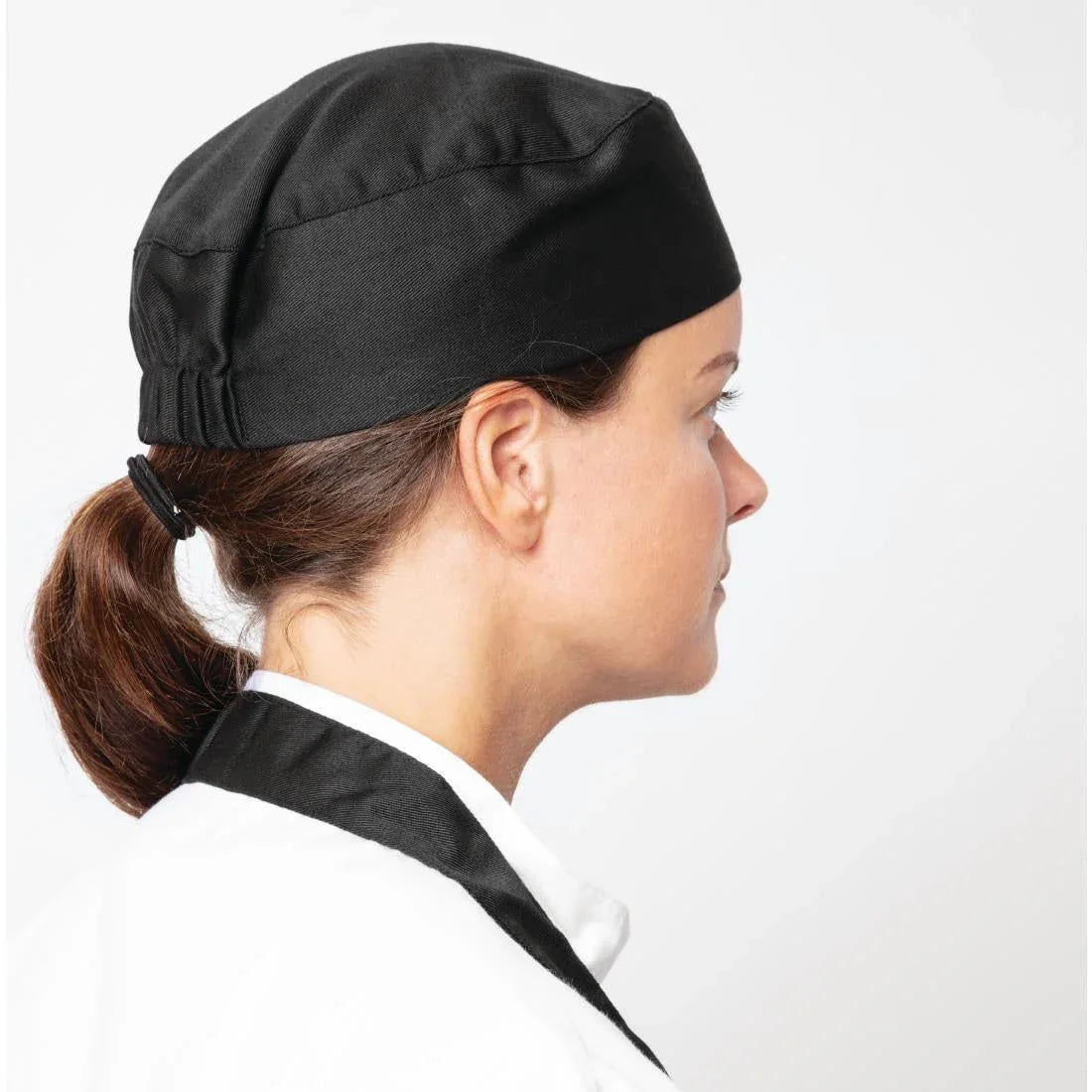 BB476 Nisbets Essentials Chef Skull Caps Black (Pack of 2) - JD Catering Equipment Solutions Ltd