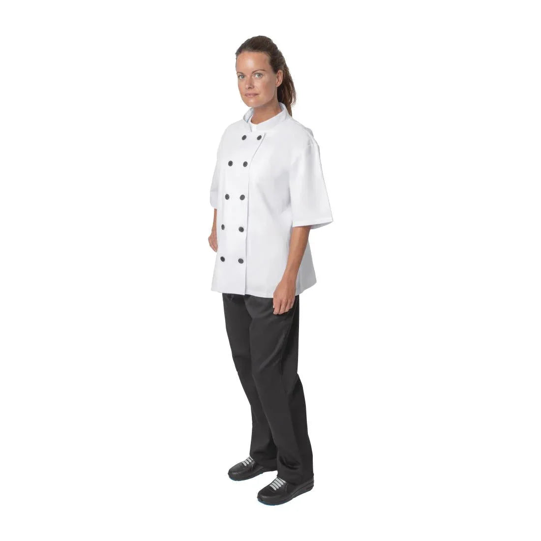 BB547- Nisbets Essentials Short Sleeve Chefs Jacket White (Pack of 2) - JD Catering Equipment Solutions Ltd