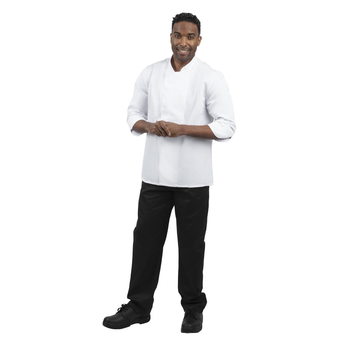 BB578-M Whites Unisex Atlanta Chef Jacket White Teflon Size M JD Catering Equipment Solutions Ltd