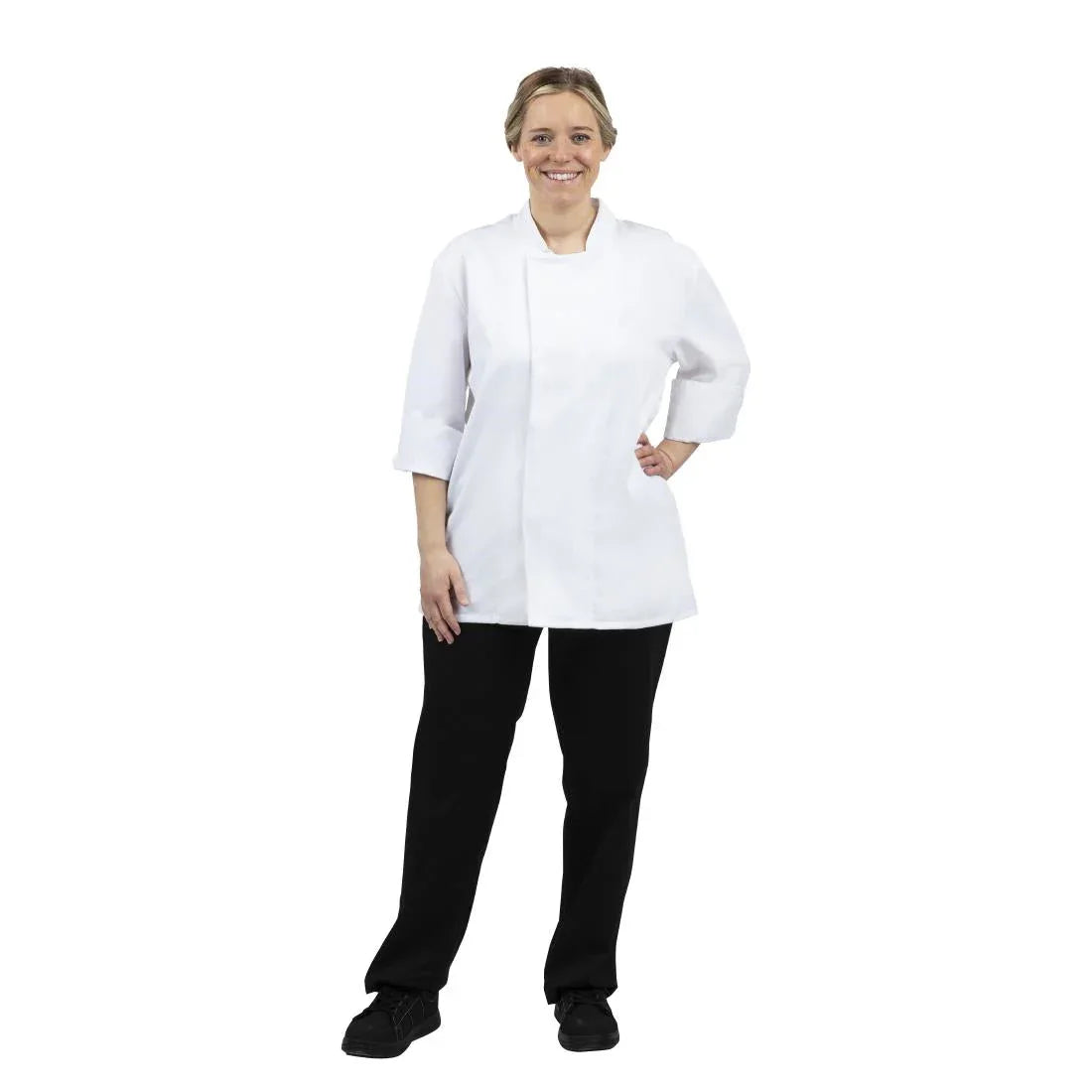 BB578-XL Whites Unisex Atlanta Chef Jacket White Teflon Size XL - JD Catering Equipment Solutions Ltd