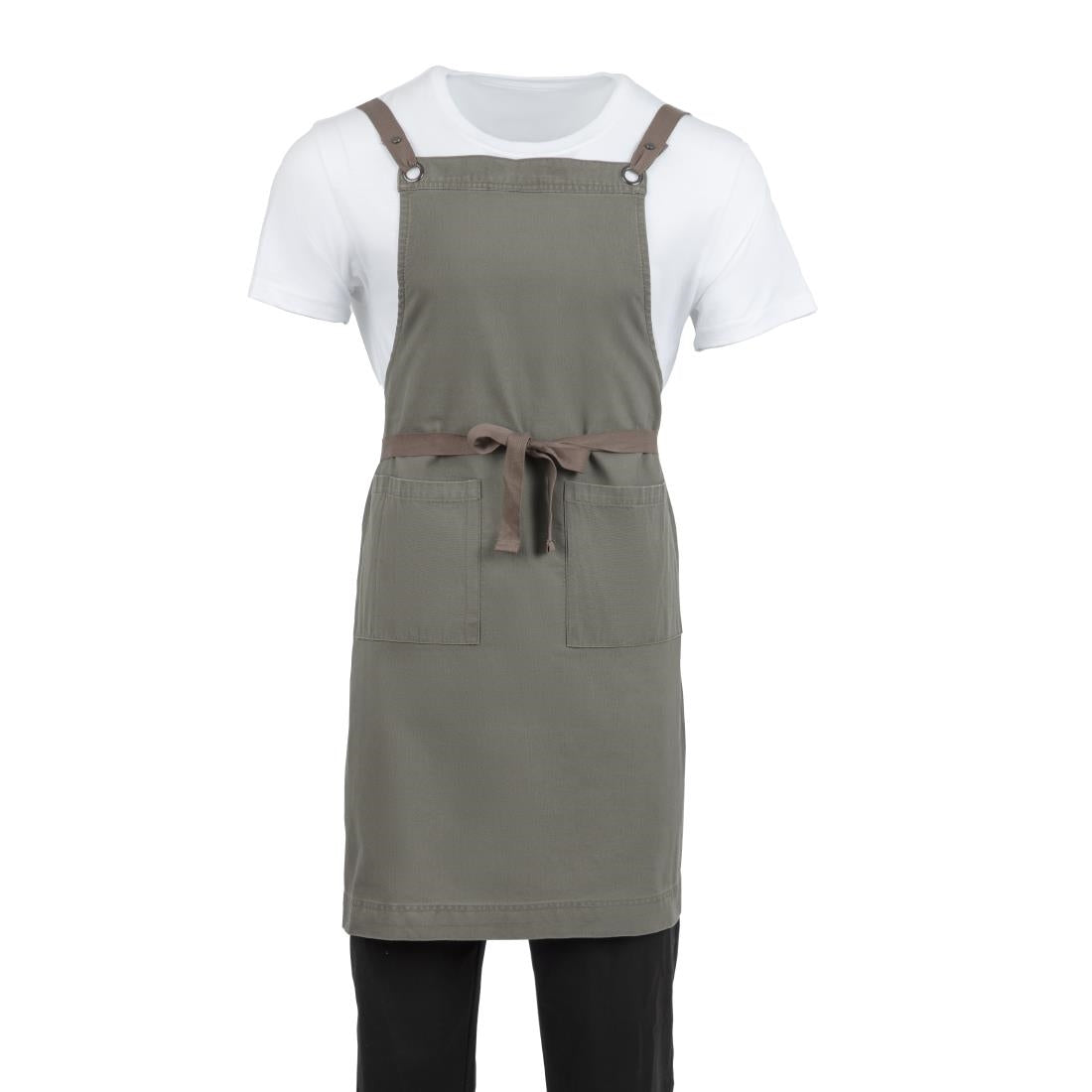 BB684 Southside Cotton Canvas Bib Apron Khaki JD Catering Equipment Solutions Ltd