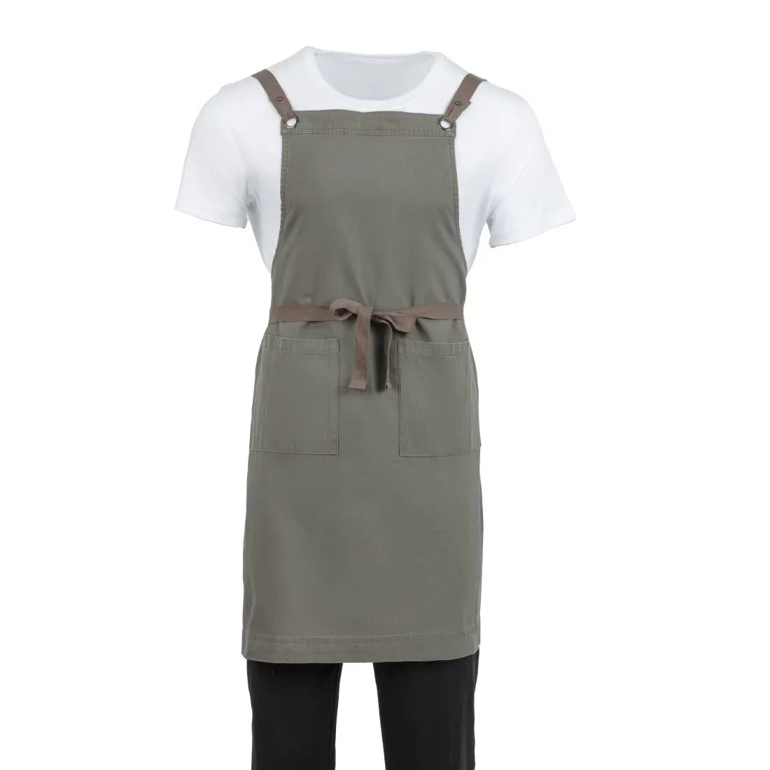 BB684 Southside Cotton Canvas Bib Apron Khaki - JD Catering Equipment Solutions Ltd