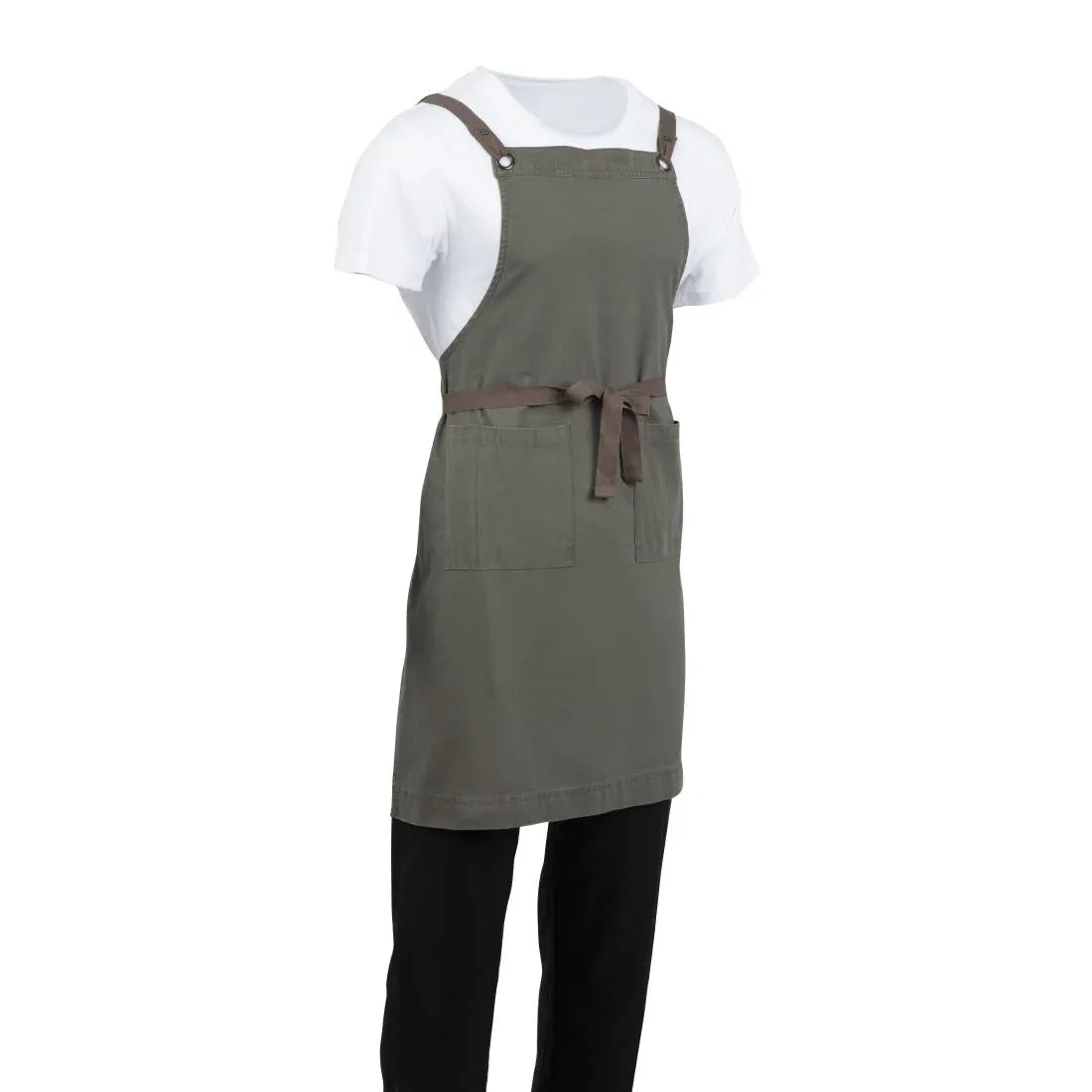 BB684 Southside Cotton Canvas Bib Apron Khaki - JD Catering Equipment Solutions Ltd